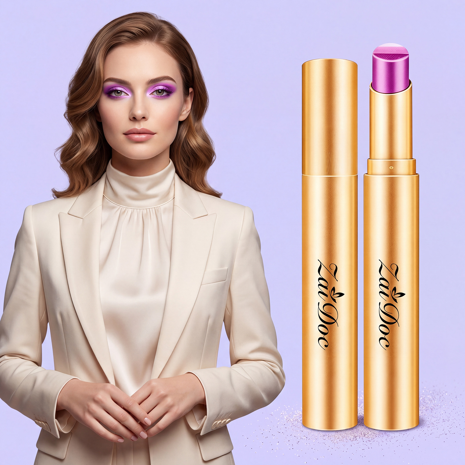 Makeup Multicolor Eyeshadow Stick  Star Galaxy Purple  3.5g 1box photo 4