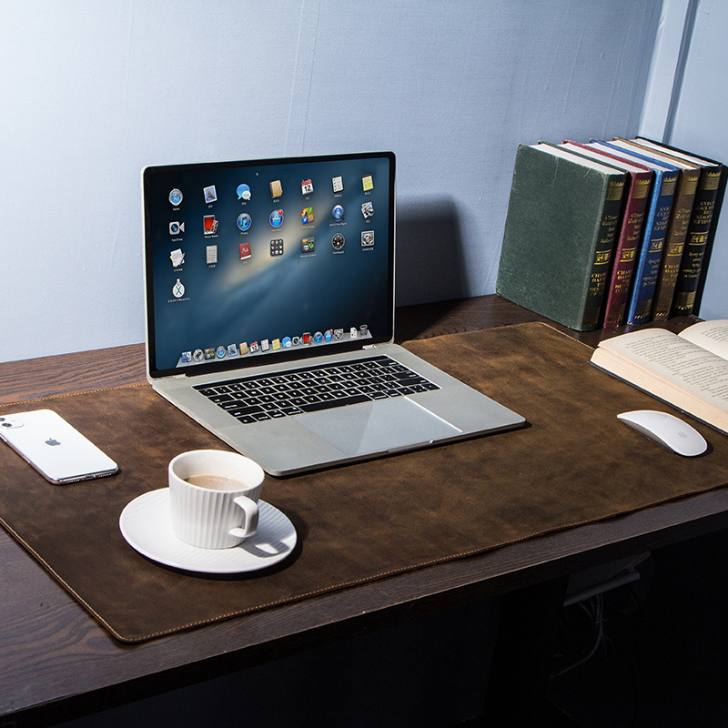 Extra large non-slip desktop computer desk leather pad photo 2