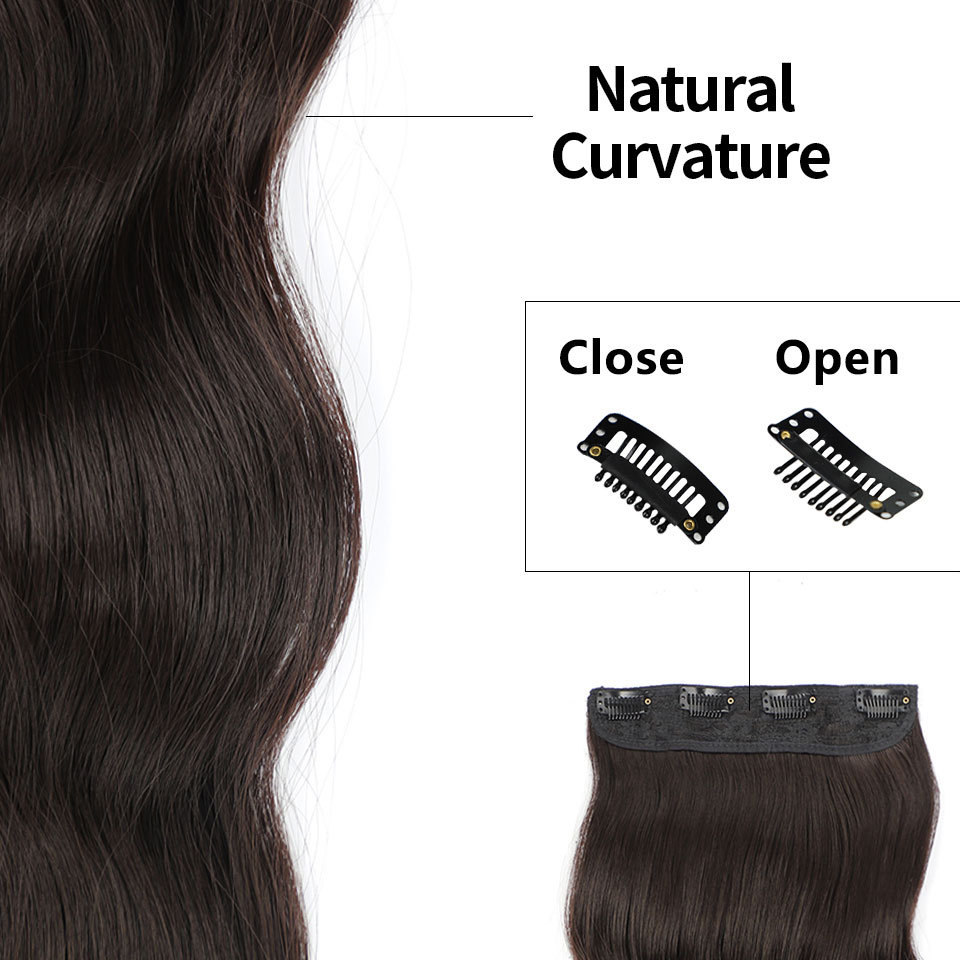 Women's Long Wig Water Ripple Hair Extension Piece 4-piece Set photo 4