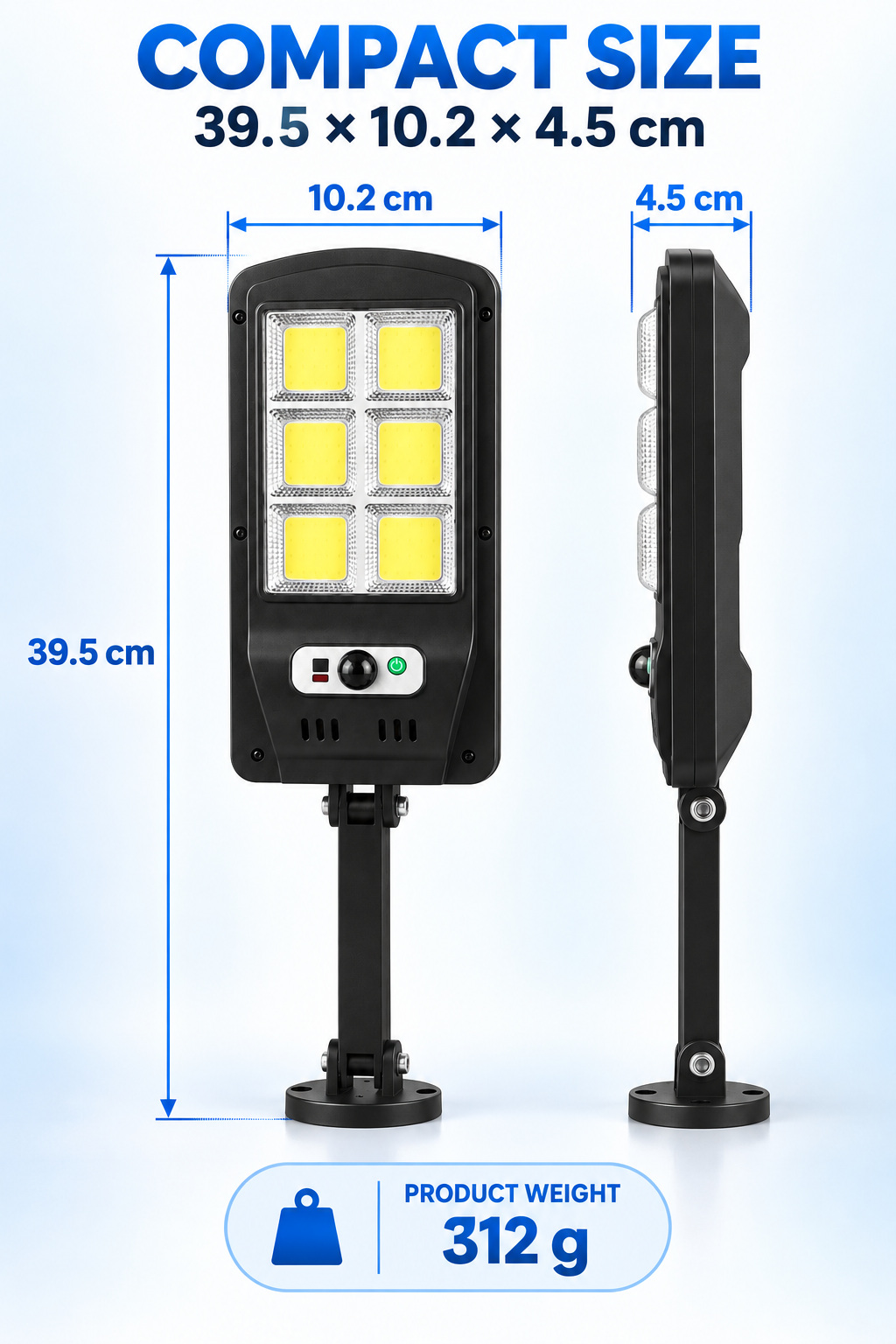 Solar Powered Rechargeable Motion Sensor Waterproof LED Work Light 30W 1500mAh For W756 6 COB photo 5