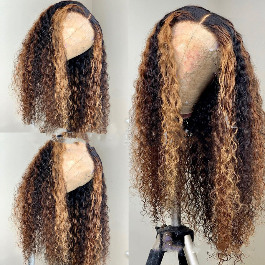Wig Female Small Wave Black And Brown Mixed Color Gradient photo 2