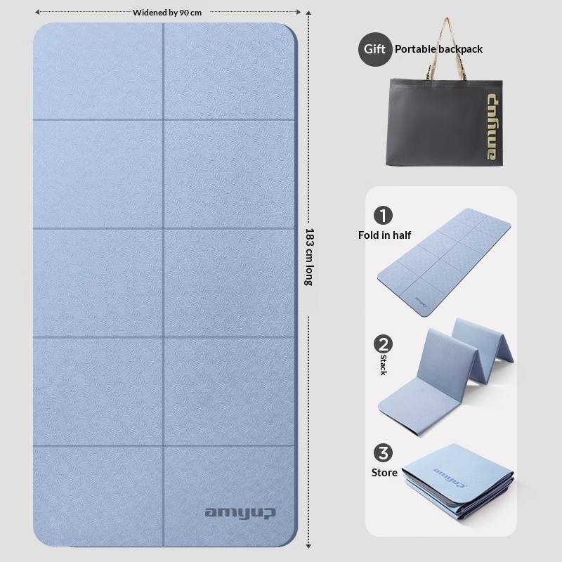 Foldable Yoga Mat, Portable, Non-Slip, Home Fitness Mat, Shock-Absorbing, Silent, Student Dormitory, Can Be Used For Sleeping, Thickened Mat photo 5