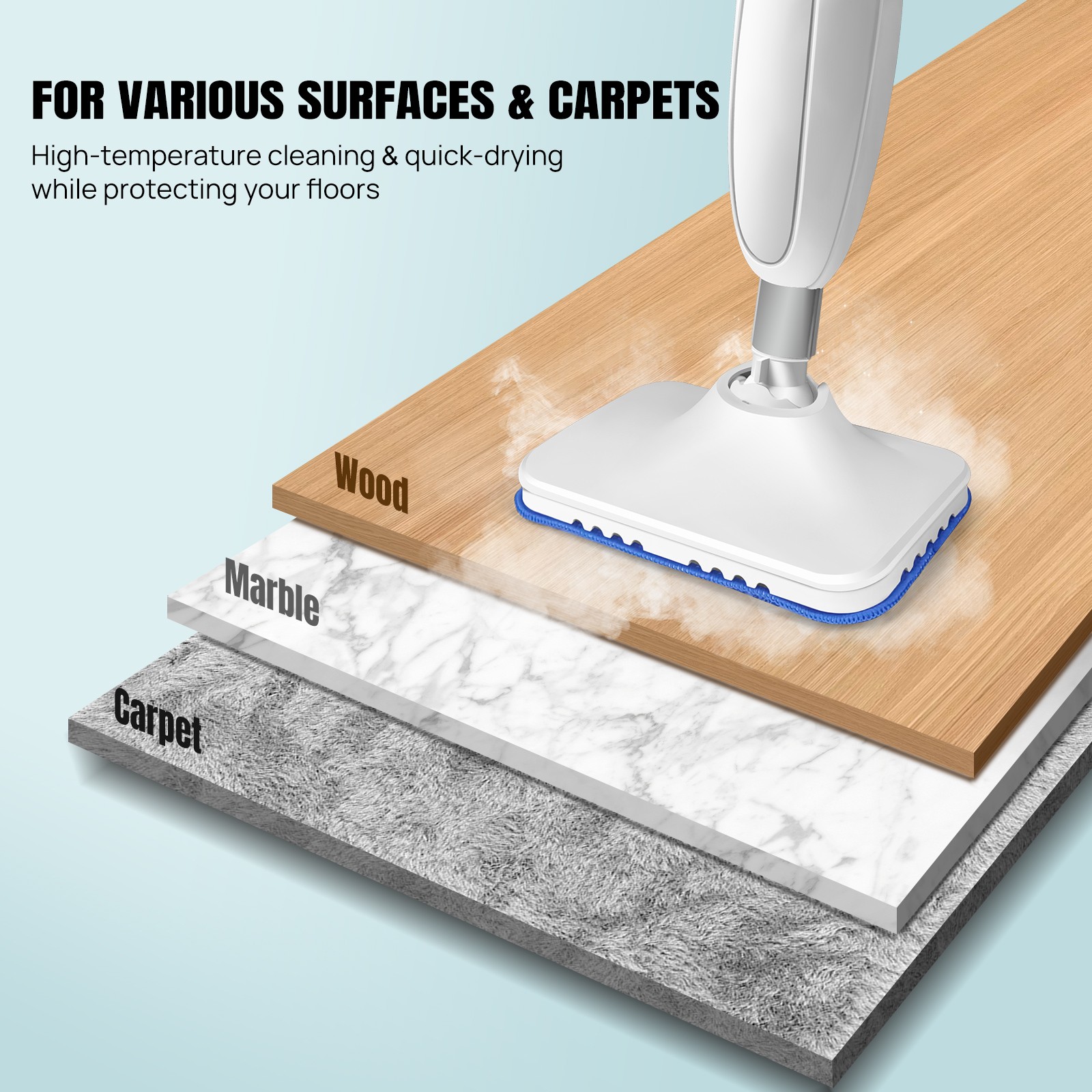 4000w Electric Steam Mop Floor Cleaner Handheld Carpet Windows Washer Home photo 7
