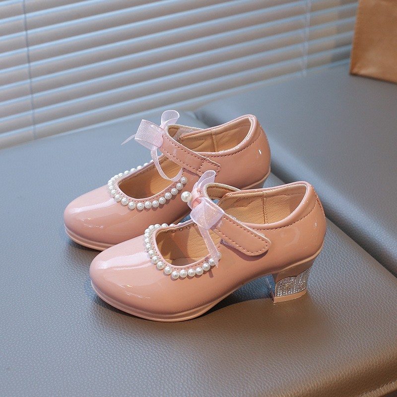 2026 Summer New Girls Block Heel Princess Shoes, Stylish Kids Loafers, Versatile Leather Dress Shoes For Little Girls photo 4