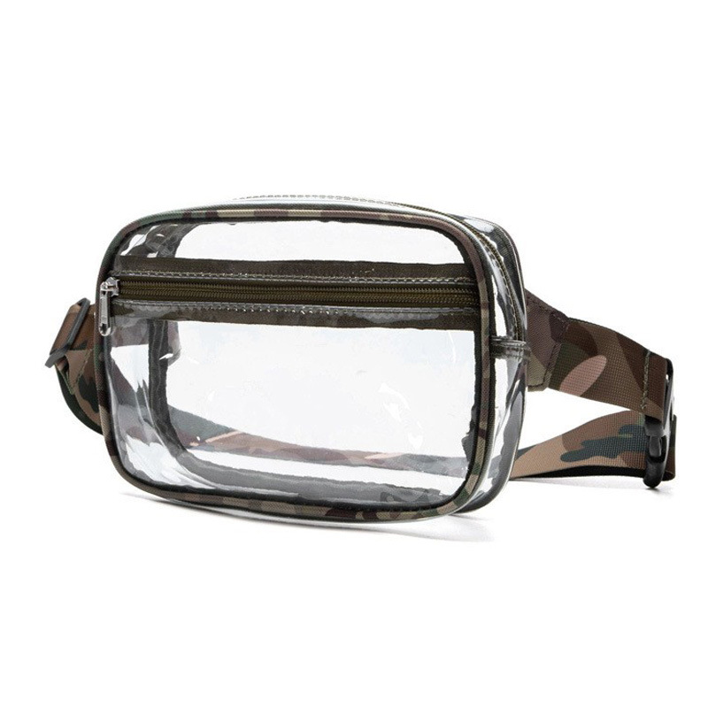 Transparent PVC Toiletry Bag, Waterproof, Portable, Large Capacity Crossbody Makeup Bag, Outdoor Sports Storage Bag, Waist Bag - Camouflage photo 1