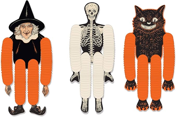 Vintage Halloween Tissue Dancers Multicolor Hanging Decorations For Spooky Party Decor photo 1