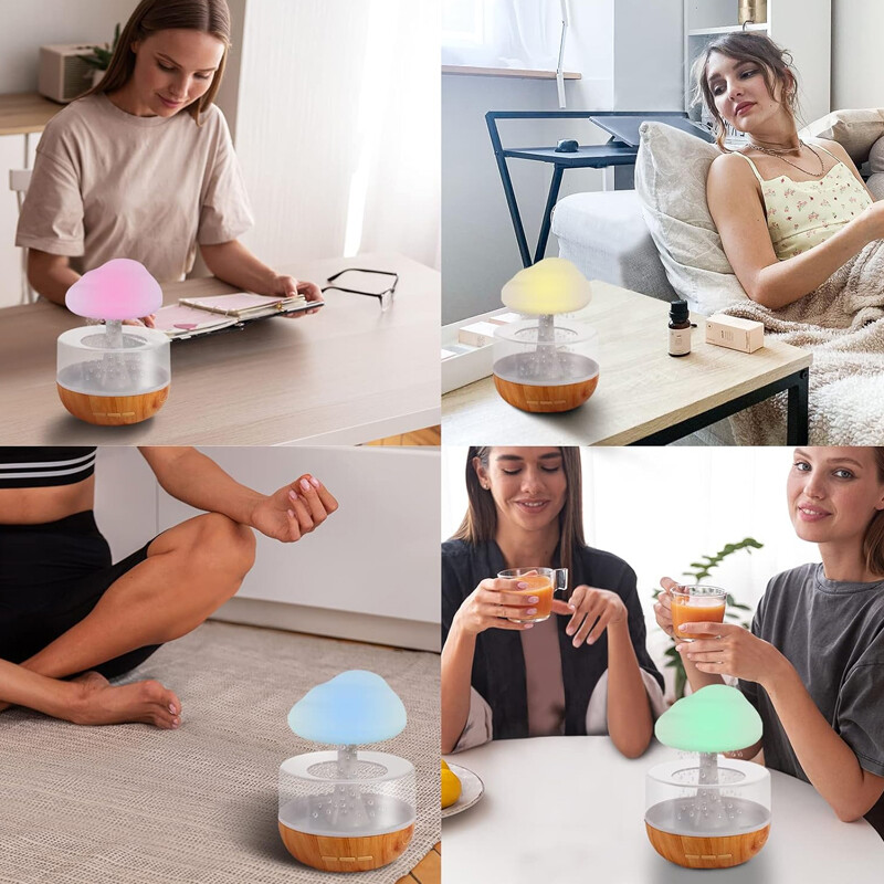 Rain Cloud Air Humidifier 7 Color Night Light Mini Aroma Diffuser Drops Sounds photo 3