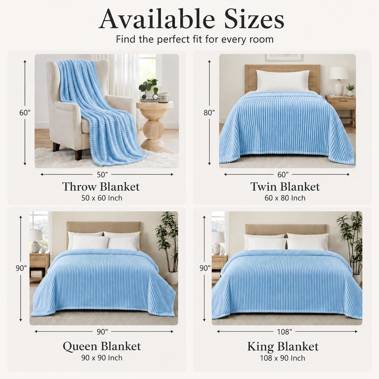 Blue Throw Blanket For Couch 50x60 Inch, Soft Sofa Blanket For Bedroom, Living Room And Home Decor photo 3