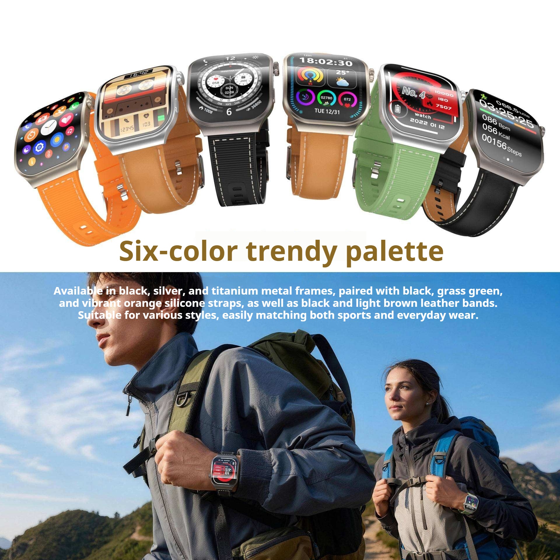 KP-S112 Curved-Screen Smartwatch New Model With Calling Heart Rate Health Monitoring Blood Oxygen Tracking Long Battery Life And Multiple Straps In Stock photo 6