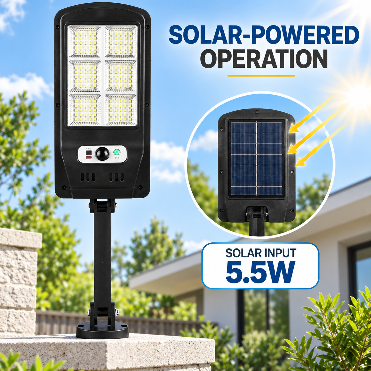 Solar Powered Rechargeable Motion Sensor Waterproof LED Work Light 40W 1500mAh For W755 6 Street photo 7
