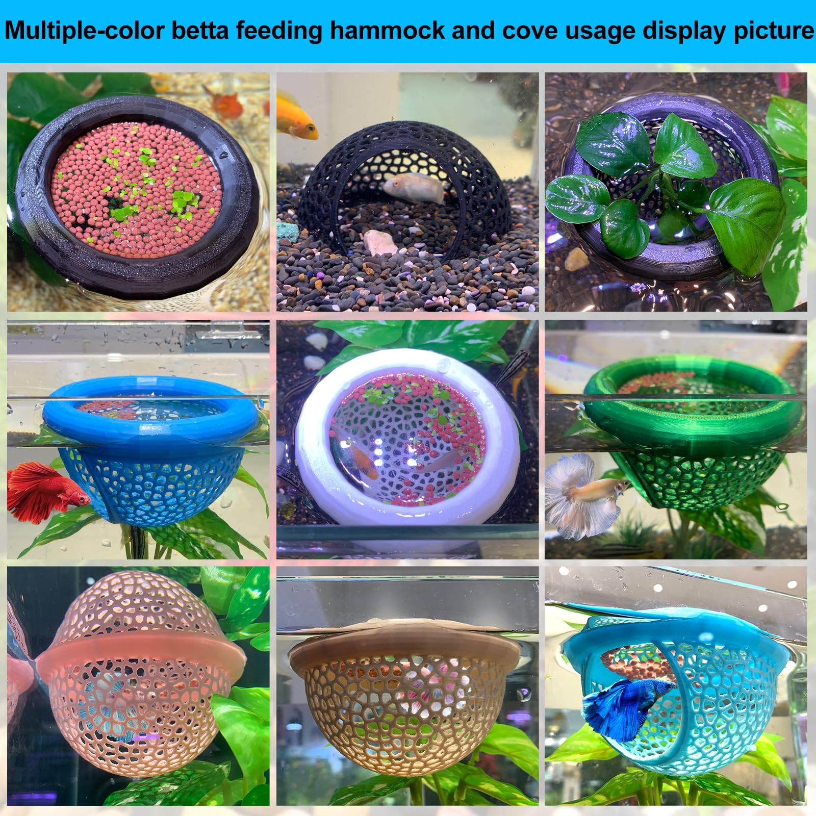 2pcs White Floating Betta Fish Hammock Bed,Beta Hide Cave And Resting Spot,Fish Tank Accessories Decor Toy,Betta Fish Feeding Ring For Aquarium,Shrimp Betta Log Bed-1pcs Big And 1pcs Small photo 5
