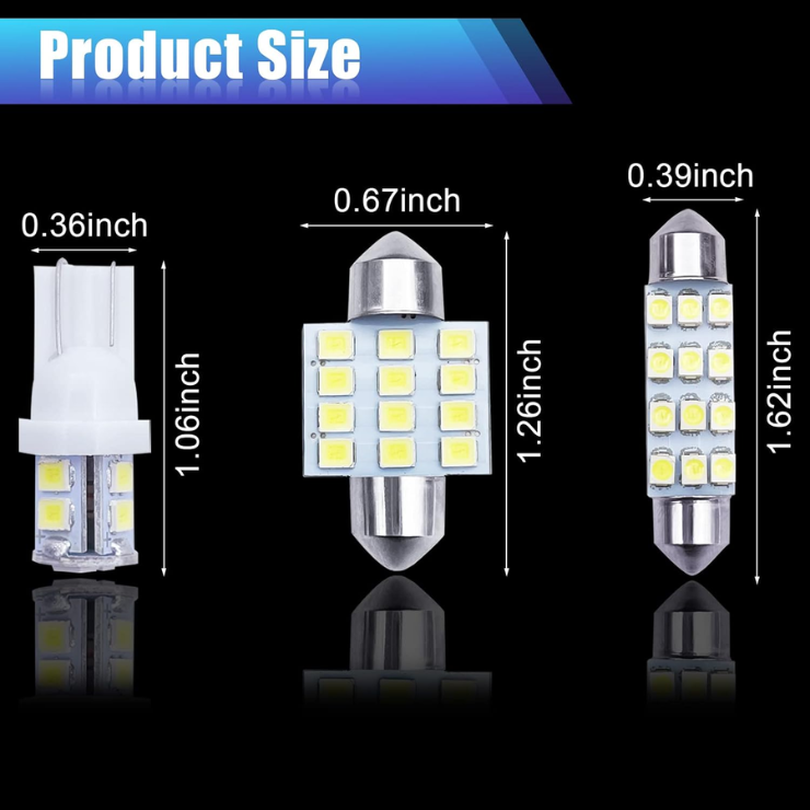 Car Led Bulb, Led Combination Set Of 24 Sets, Used For Car Interior Indoor Map Dome Trunk  License Lights, Etc. White photo 3
