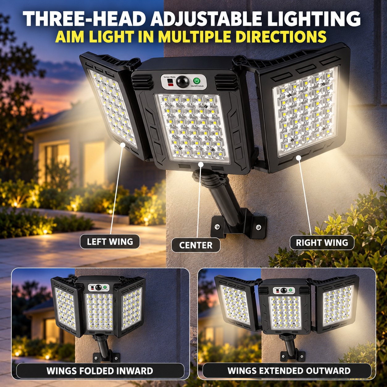 Solar Powered Rechargeable Motion Sensor LED Work Light 3000mAh For Auto W785 7 5 5W photo 6