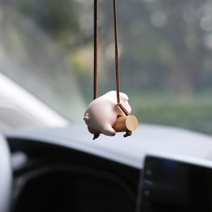 Pig Car Hanging Ornament, Piggy Cute Car Accessories For Women Girl Funny Car Decorations Pig Gifts photo 2