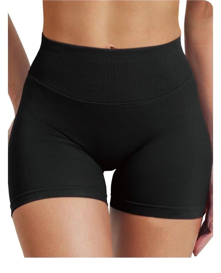 Women's Seamless High Waist Yoga Shorts, Butt Lifting Workout Biker Shorts, Tummy Control Athletic Gym Shorts For Running Fitnes photo 3