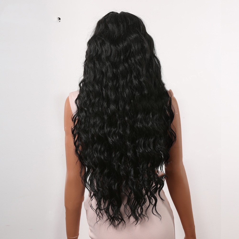 Domestic Silk High Temperature Silk Wig Woman With Long Curly Hair In The Middle photo 3