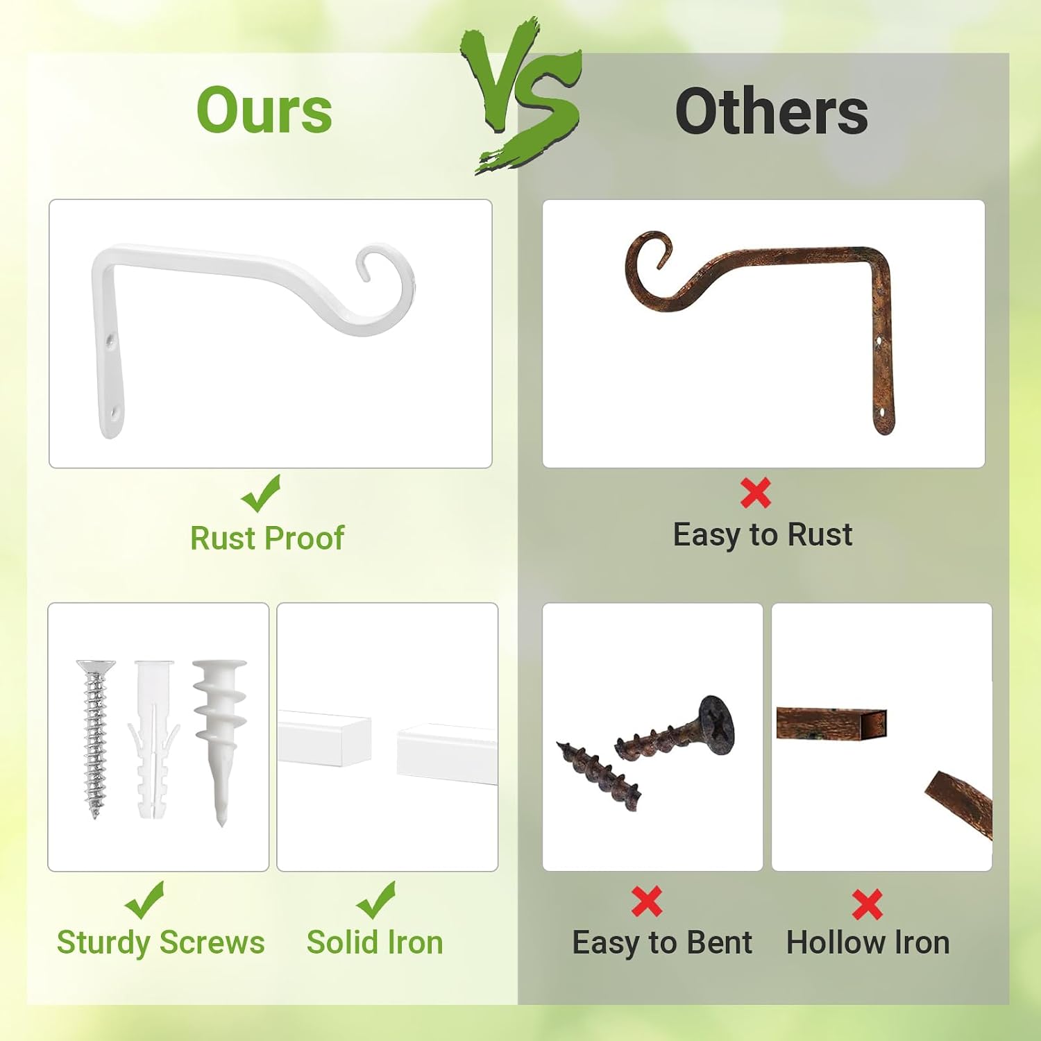 Wall Plant Hangers 2 Units, 6 Inch Hanging Plant Brackets Hooks For Indoor Outdoor Pots And Home Decor photo 2