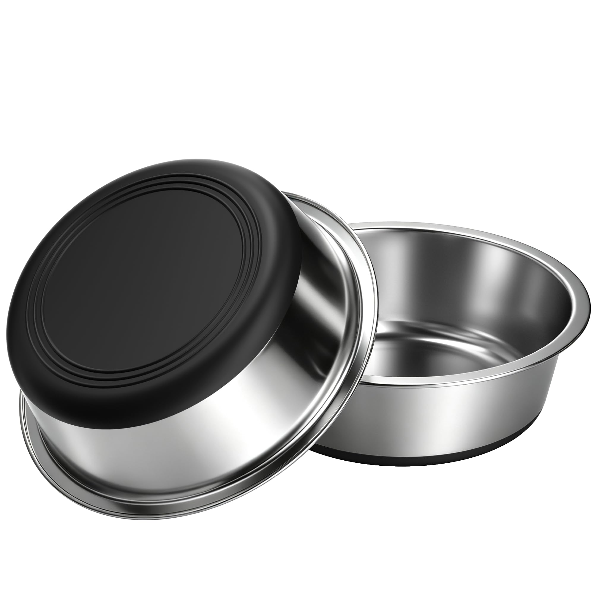 Stainless Steel Dog Bowls, 3.8 Cup, 2 Pack, Non-Slip & Durable Stable Non-Slip Base Dishwasher Safe Effortless Cleaning Space-Saving Stackable Design Dog Food And Water Bowl Set photo 2