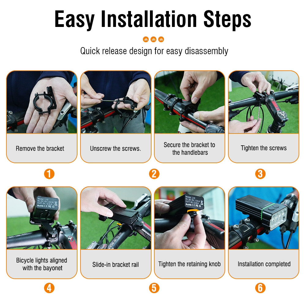 900 LM Bike Light LED Head Bicycle Light Torch Bike Lamp Flashlight photo 3