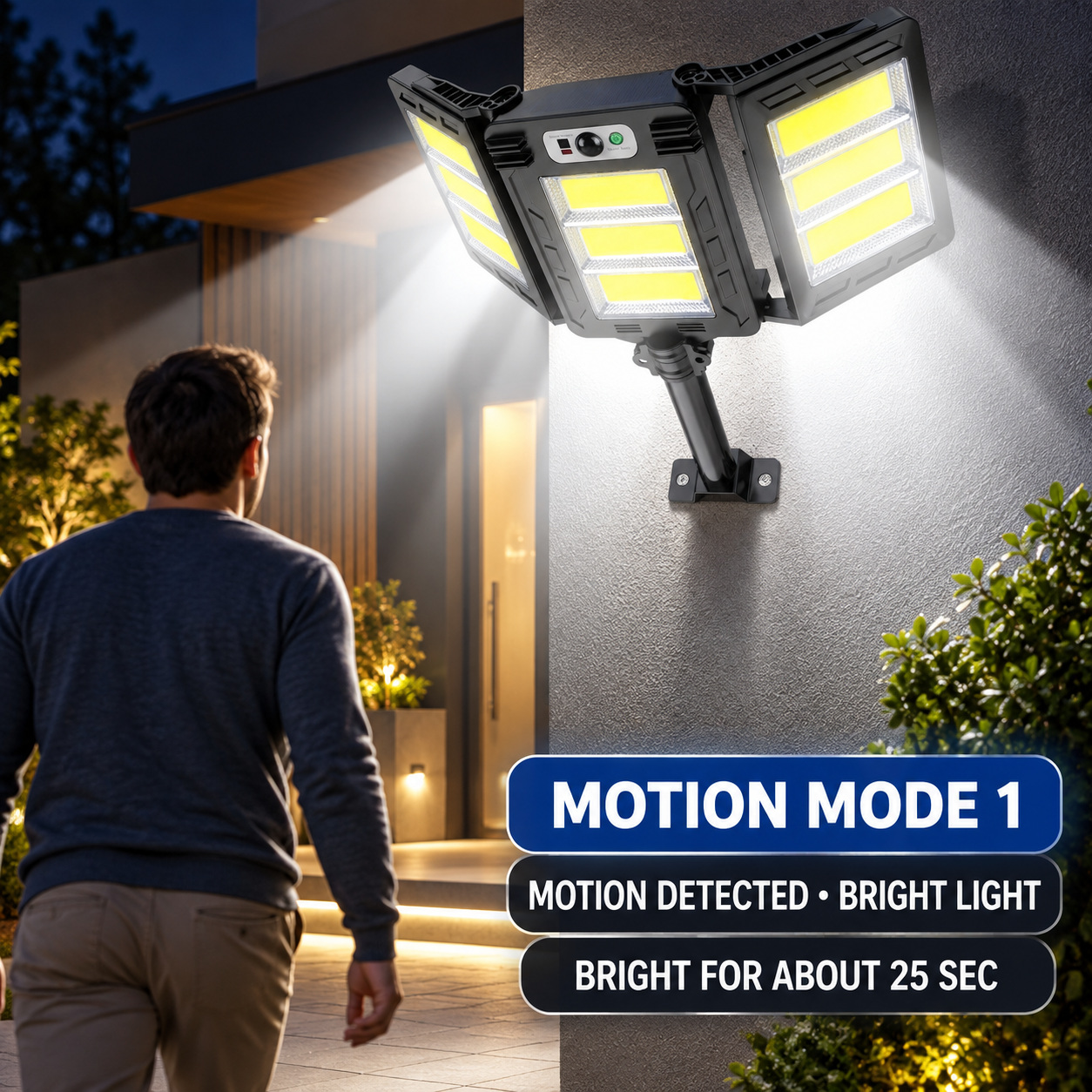 Solar Powered Rechargeable Motion Sensor COB LED Work Light 3000mAh For Auto W786 3 Street photo 6