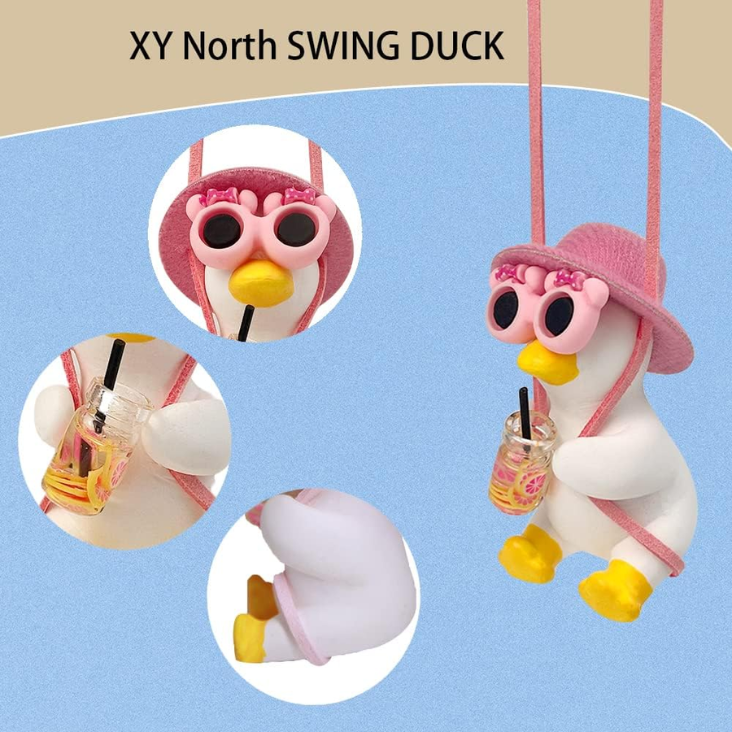 Cool Swinging Duck Car Hanging Ornament, Pendant Interior Rearview Mirror Decoration And Car Rear View Mirrior Hanging Accessories photo 6