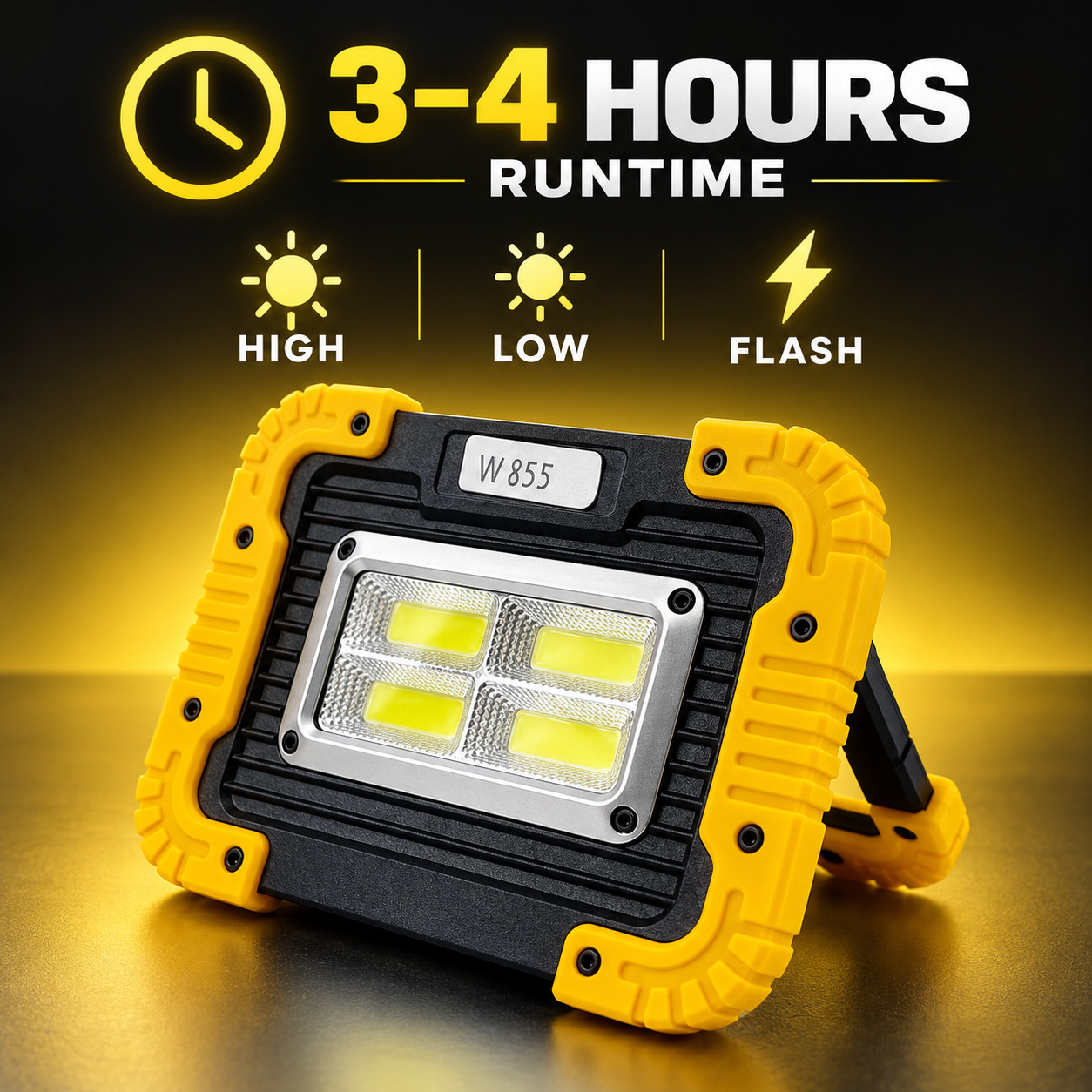 Solar Powered Rechargeable COB LED Flood Light W855 3x 18650 Battery 4 Hour Runtime 30W photo 8