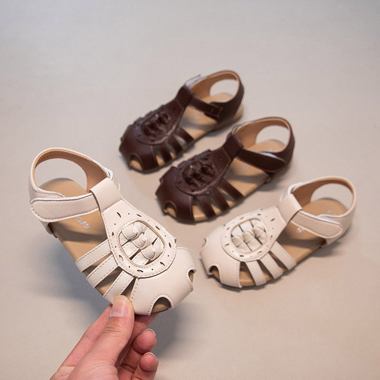 Ins Baotou Woven Roman Sandals Summer New Korean Version Girls Hollow Princess Shoes Beach With Skirt photo 2