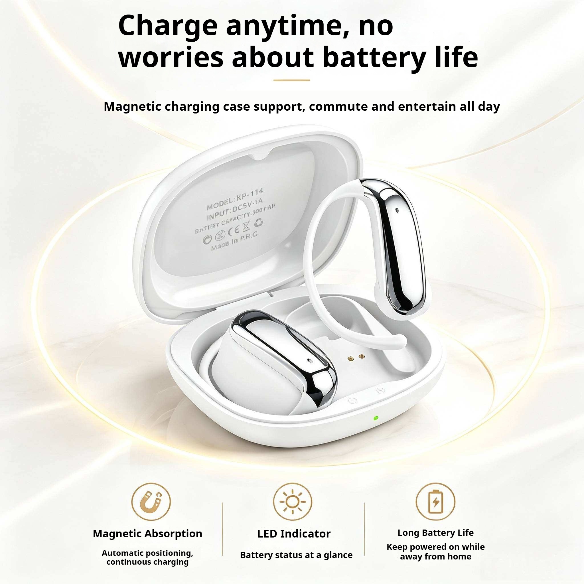 KP-114 Best-selling Wireless Bluetooth Ear-hook Headphones High-Quality Audio, Low Latency For Music Gaming Factory Stock Available photo 4