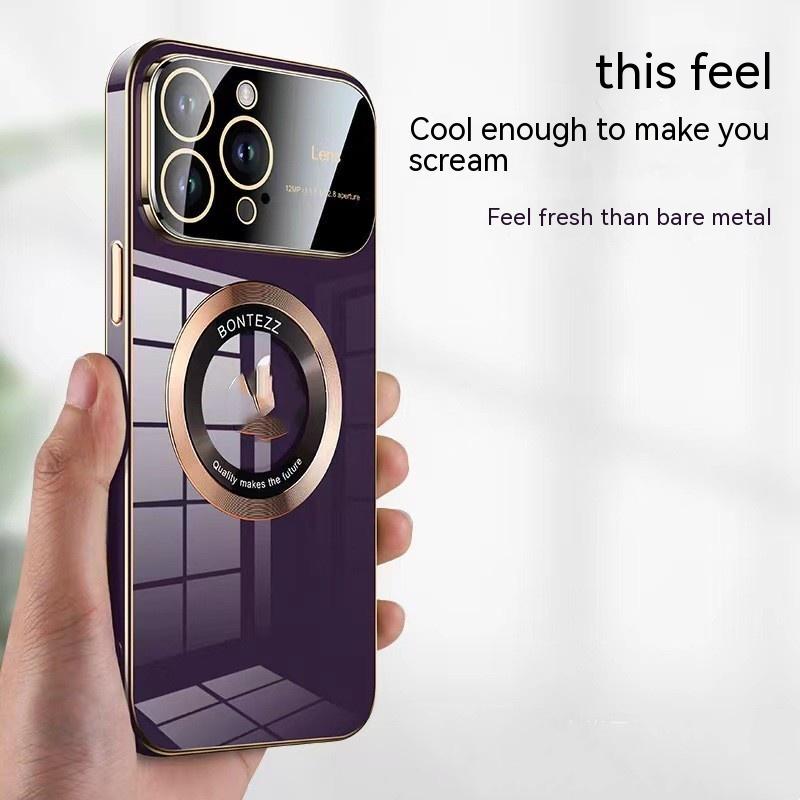 Apple 14 Phone Case Seconds To 15 Large Windows Baked Porcelain Without Logo Magnetic Suction Simple High photo 3