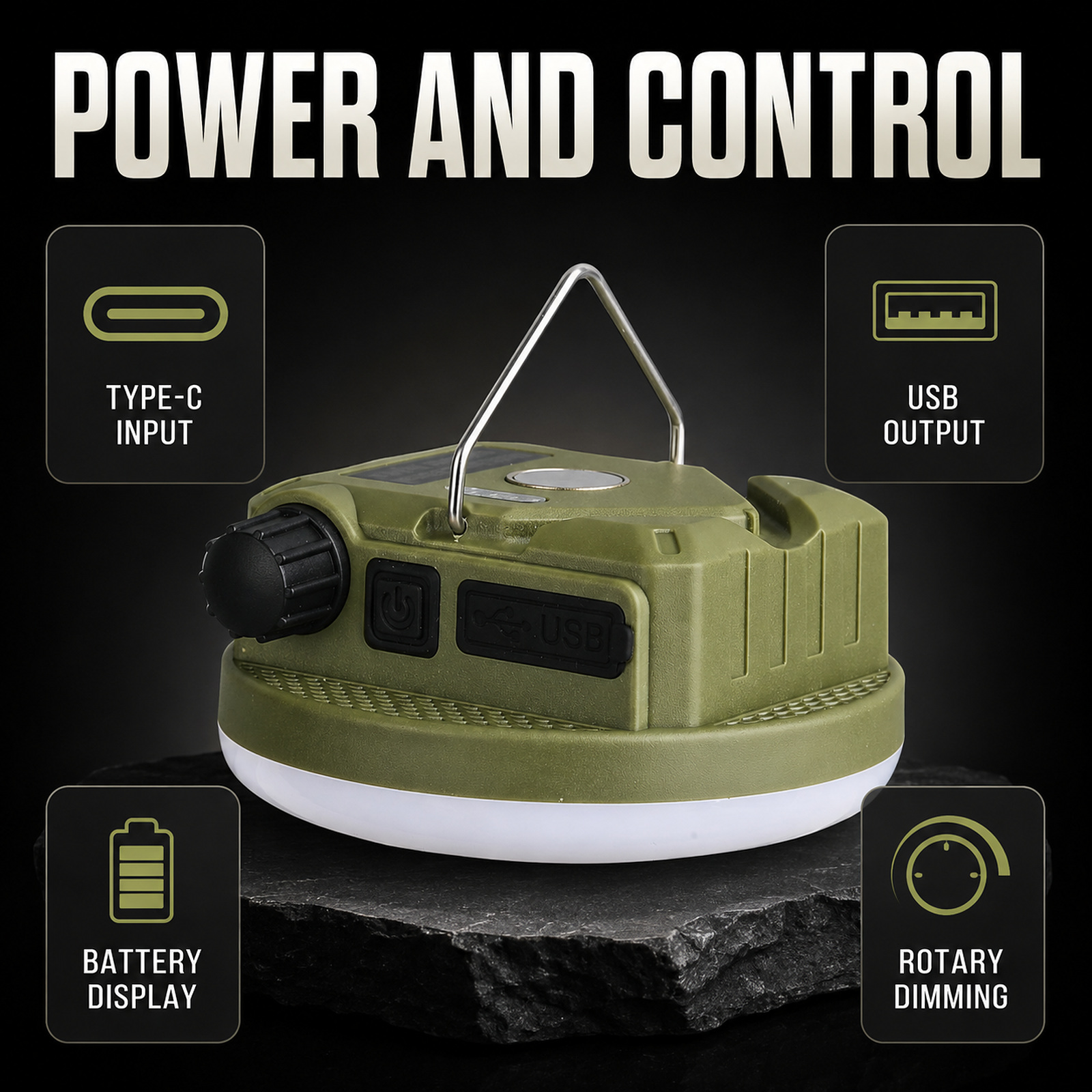 D82 1 Camping Lantern 3000mAh Magnetic Mount Hanging Hook Stepless Dimming Type C For Outdoor photo 5