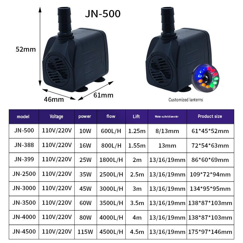 Cross-Border European Standard 220V Fish Tank Water Circulation Pump Large Flow Multi-Functional Fountain Submersible Pump Solar Small Pump photo 2