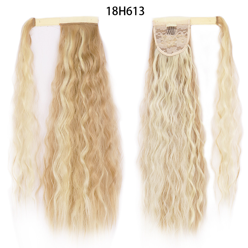 Ponytail Wig Water Wave Velcro Banding Chemical Fiber High Temperature Silk photo 6