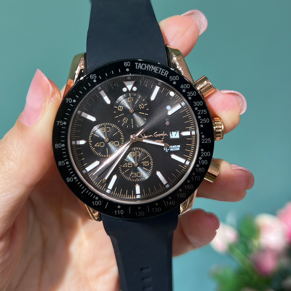 Van Gogh Starry Fantasy Series Men's Rubber Strap Watch photo 2