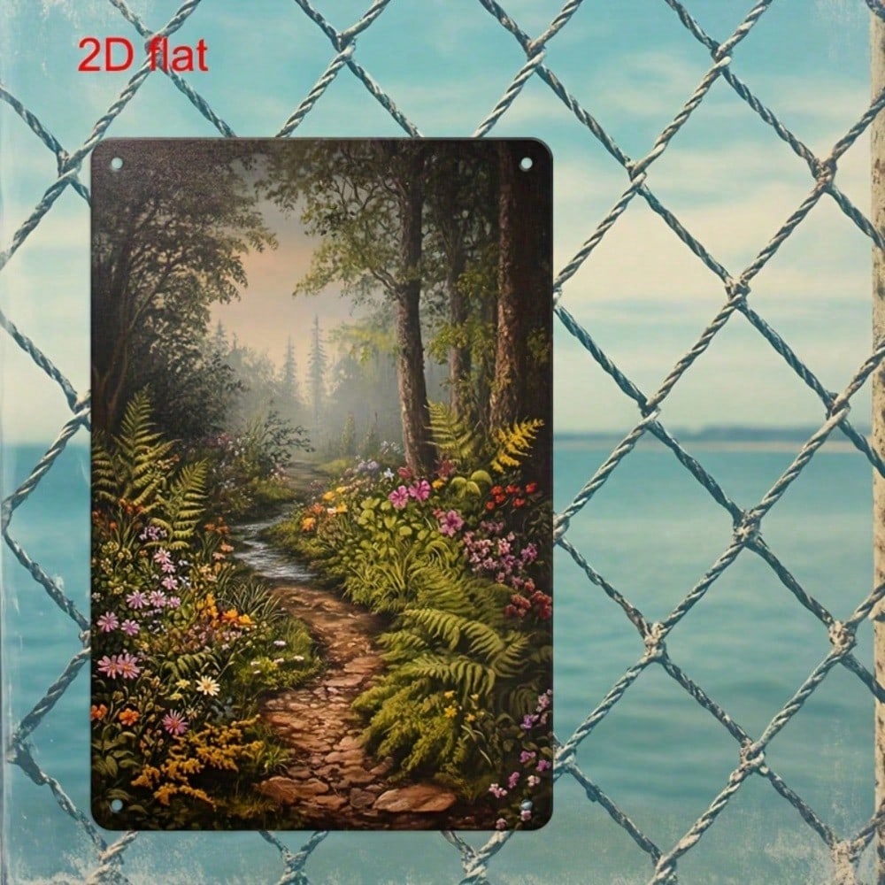 1pc Vintage Forest Path Metal Sign 7.9x11.8, Rustproof 2D Flat Poetic Plaque photo 6