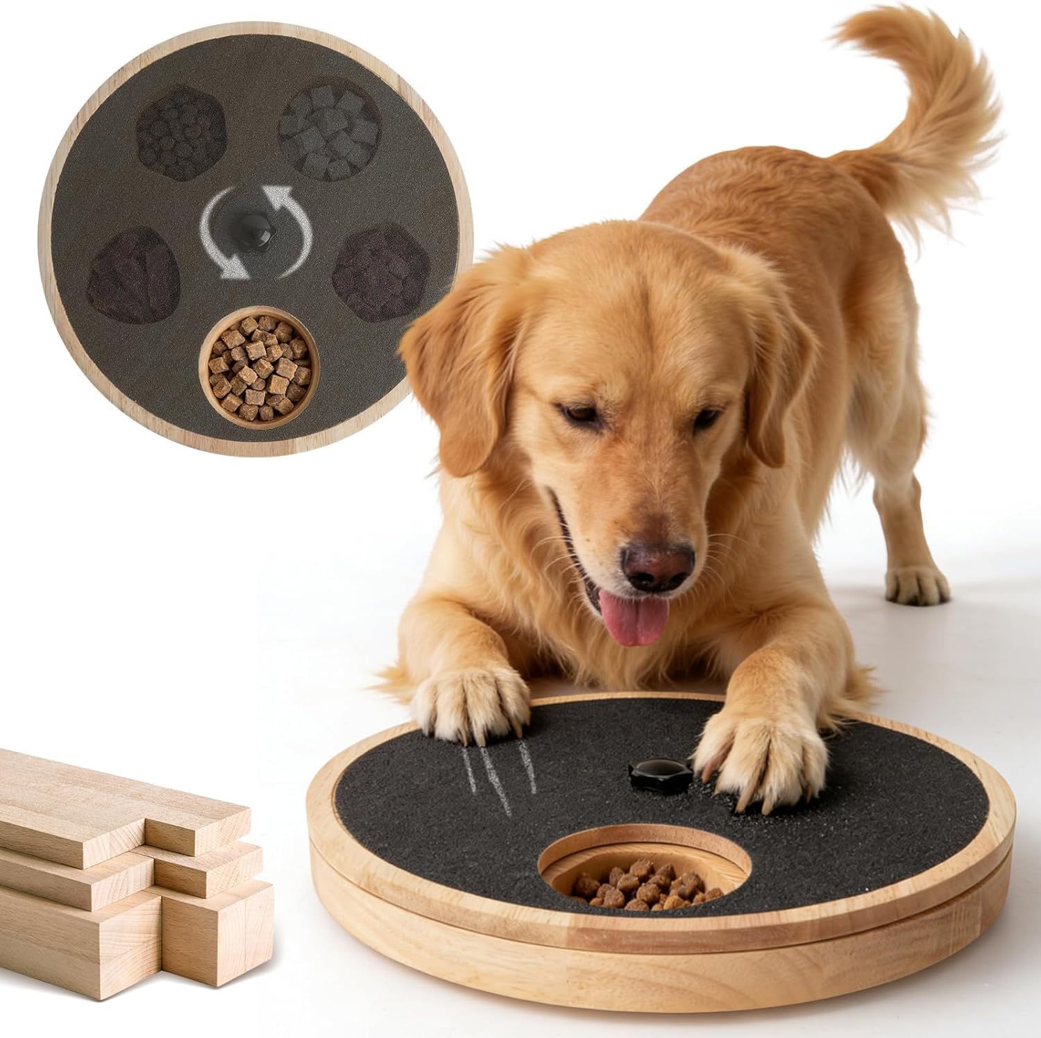 Dog Nail Scratch Board With Treat Box For Claw Care Interactive Nail File Toy For Stress-Free Grooming, Wooden, Adjustable Tension, Suitable For Dogs Of Multiple Sizes, Black photo 1