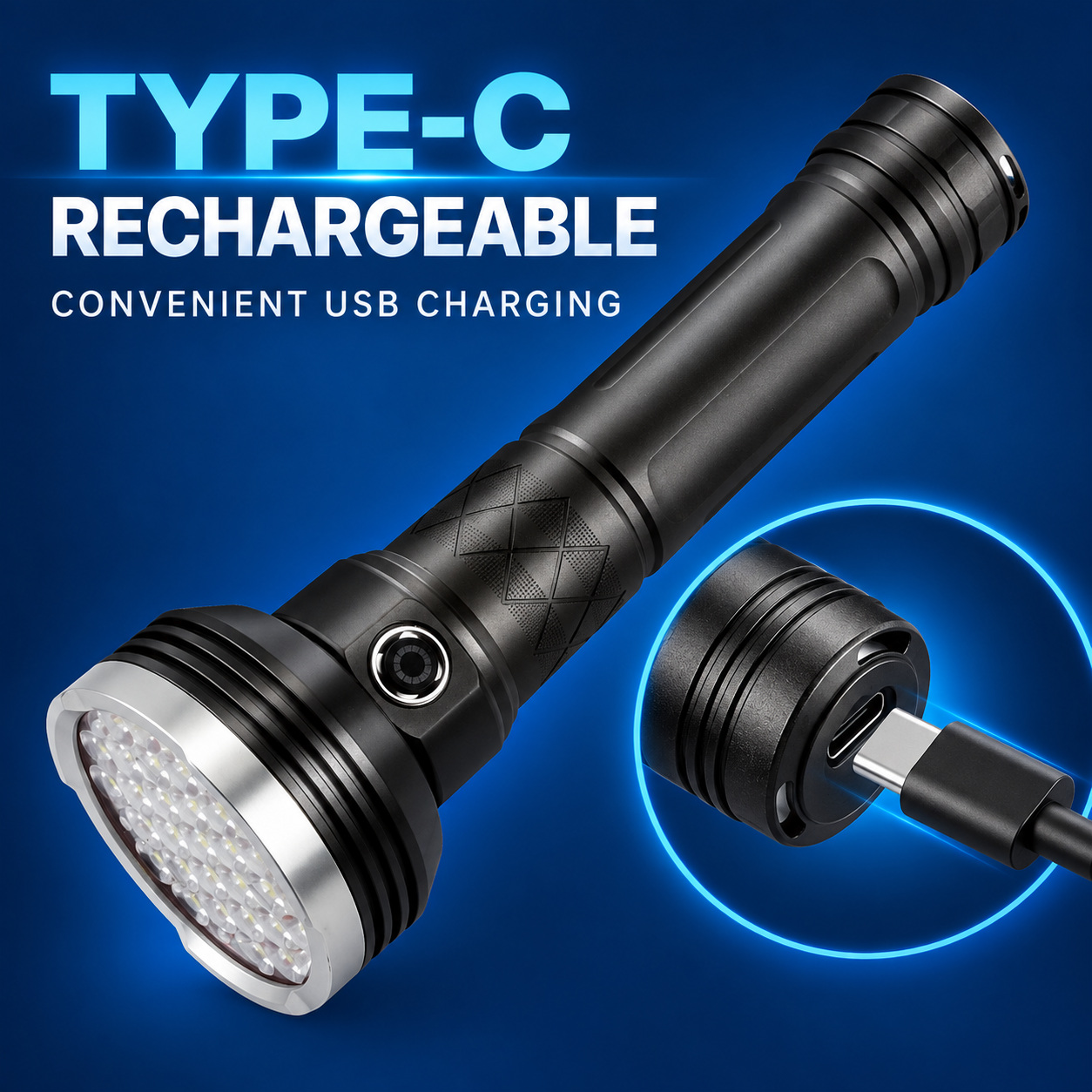 Rechargeable Type C LED Work Light 7000mAh W5202 2 9000LM Wrist Strap Flashlight Aluminum Alloy photo 7