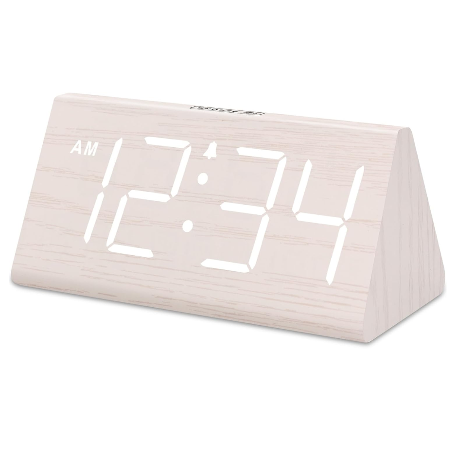 DreamSky Wooden Digital Alarm Clock For Bedroom Living Room, Large Numbers photo 7