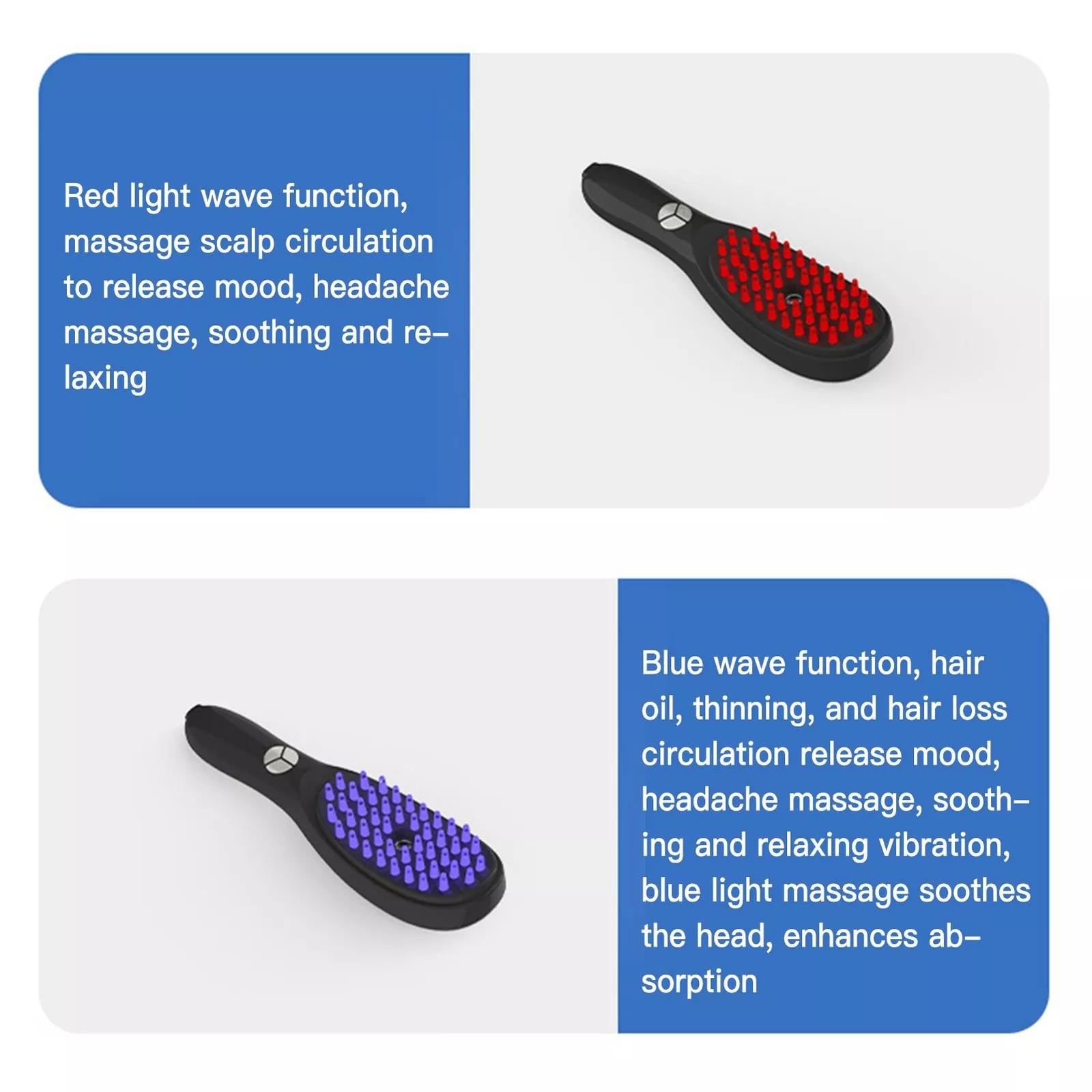Electric Vibration Hair Growth Comb Massager Red Light Therapy Massage Brush photo 4