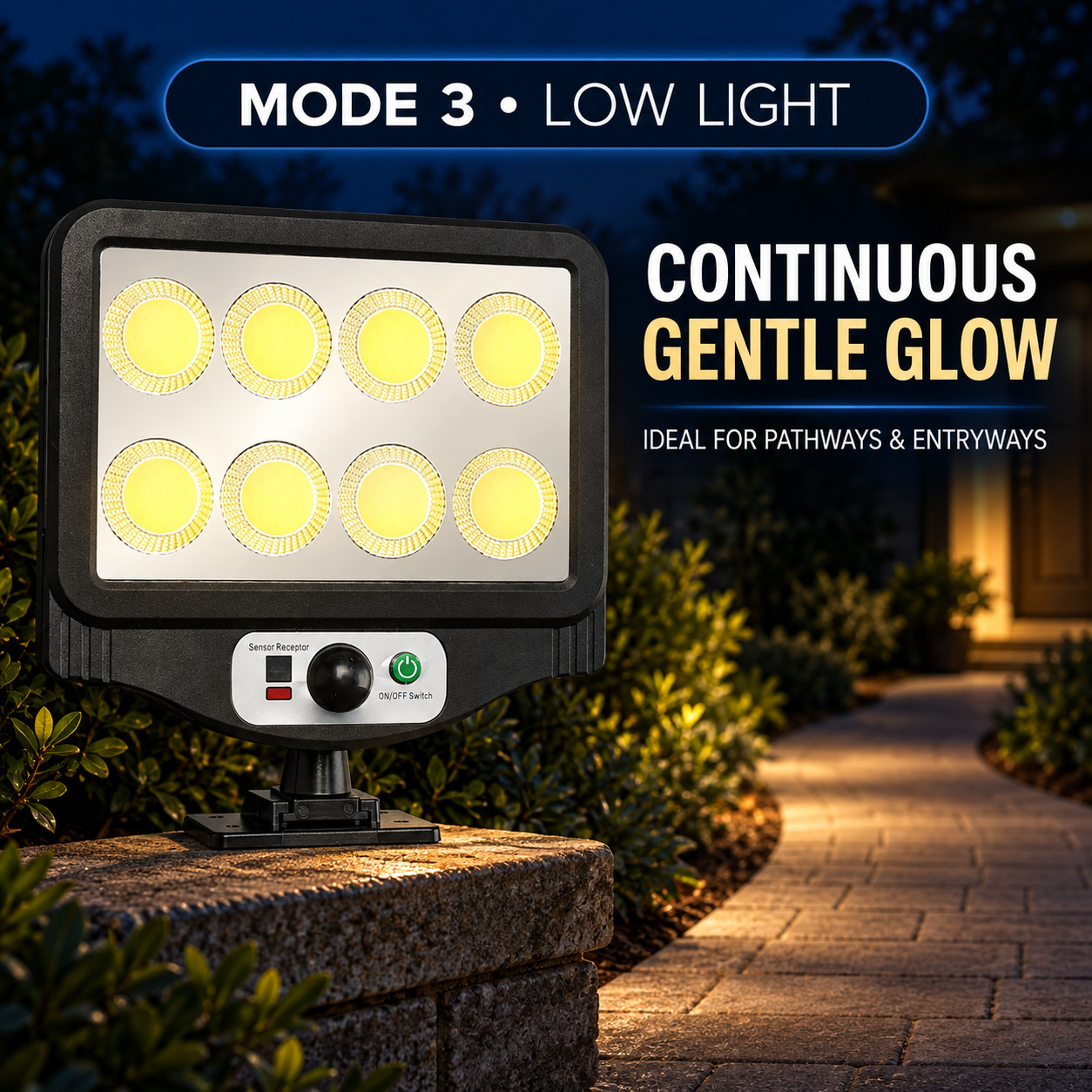 Solar Powered Rechargeable Motion Sensor COB LED Work Light 1500mAh For Auto W781 8 Street photo 6
