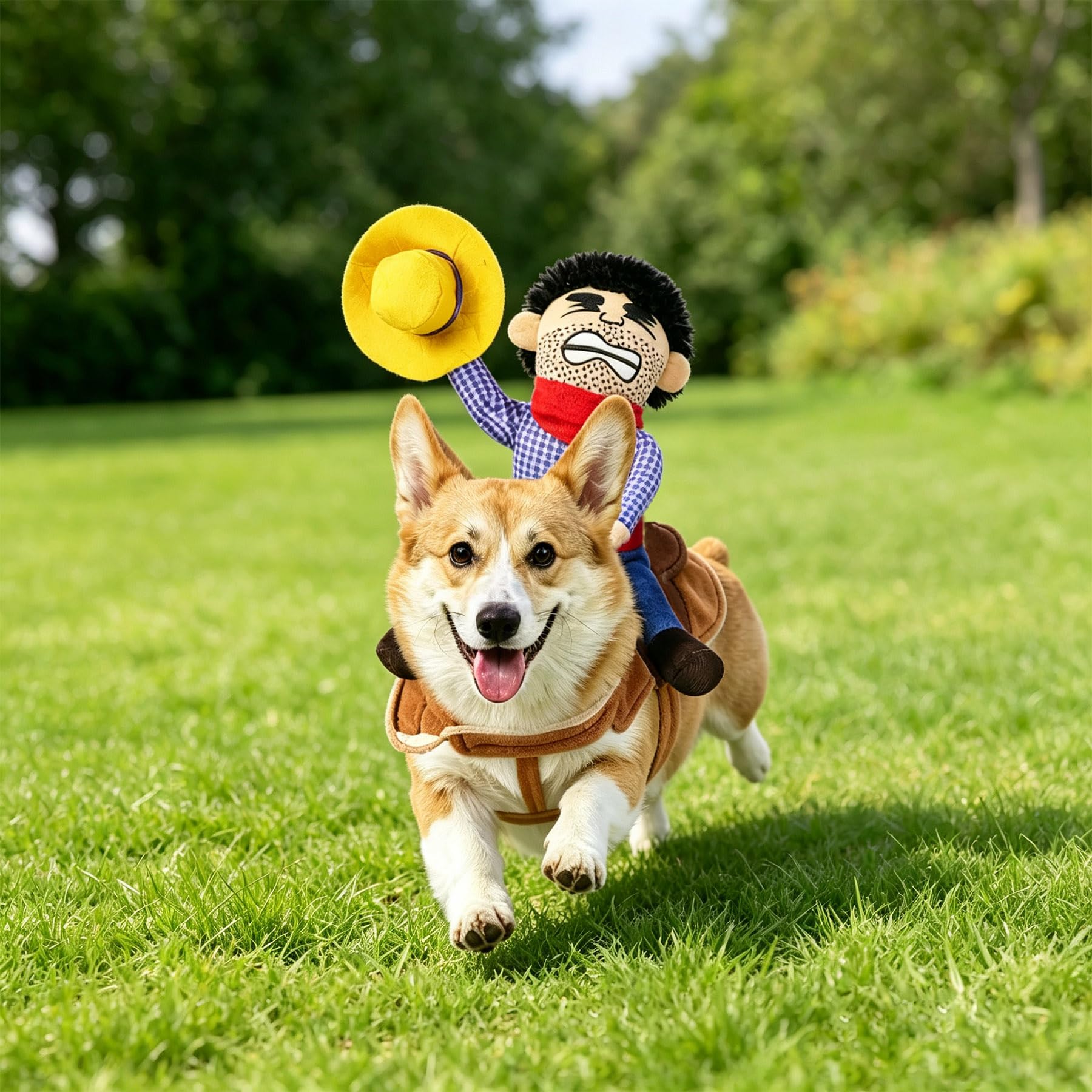 Dog Halloween Costumes, Funny Dog Cowboy Rider Costume, Adjustable Pet Halloween Cosplay Costume For S M L XL  Dogs photo 7