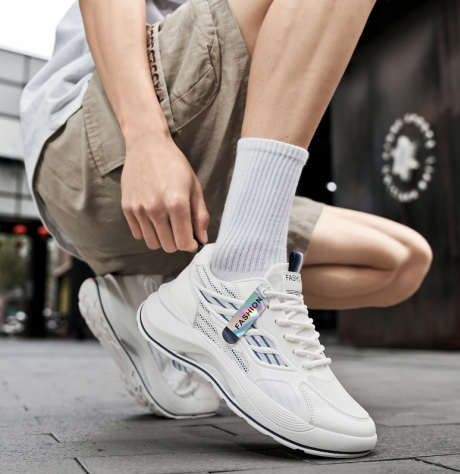 2026 Spring Trendy Brand Men's Shoes, Versatile Casual Ultra-Light Running Sneakers, Shock Absorbing Height Boost White Dad Shoes For Students photo 3