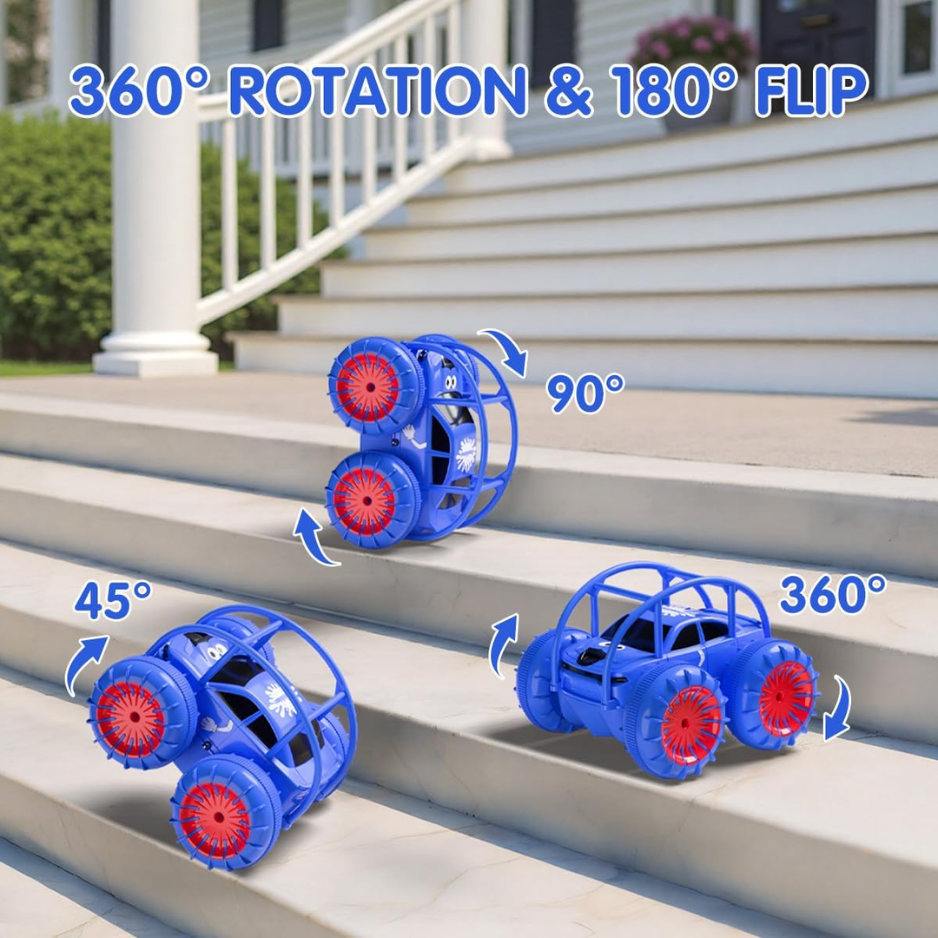 Remote Control Car, Fast Direct Charging RC Cars Amphibious 360 Rotating LED Rechargeable Stunt Car 2.4Ghz 4WD All Terrain RC Race Cars Toy Christmas Birthday Gift For Kids Boys Girls photo 4
