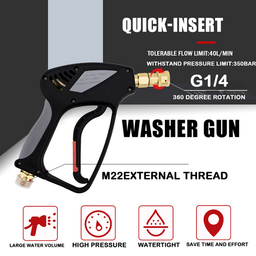 1&4in High Pressure Washer Gun 350BAR&5000PSI Power Wash Foam Spray Gun High Pressure Car Wash Water Gun Handle photo 3