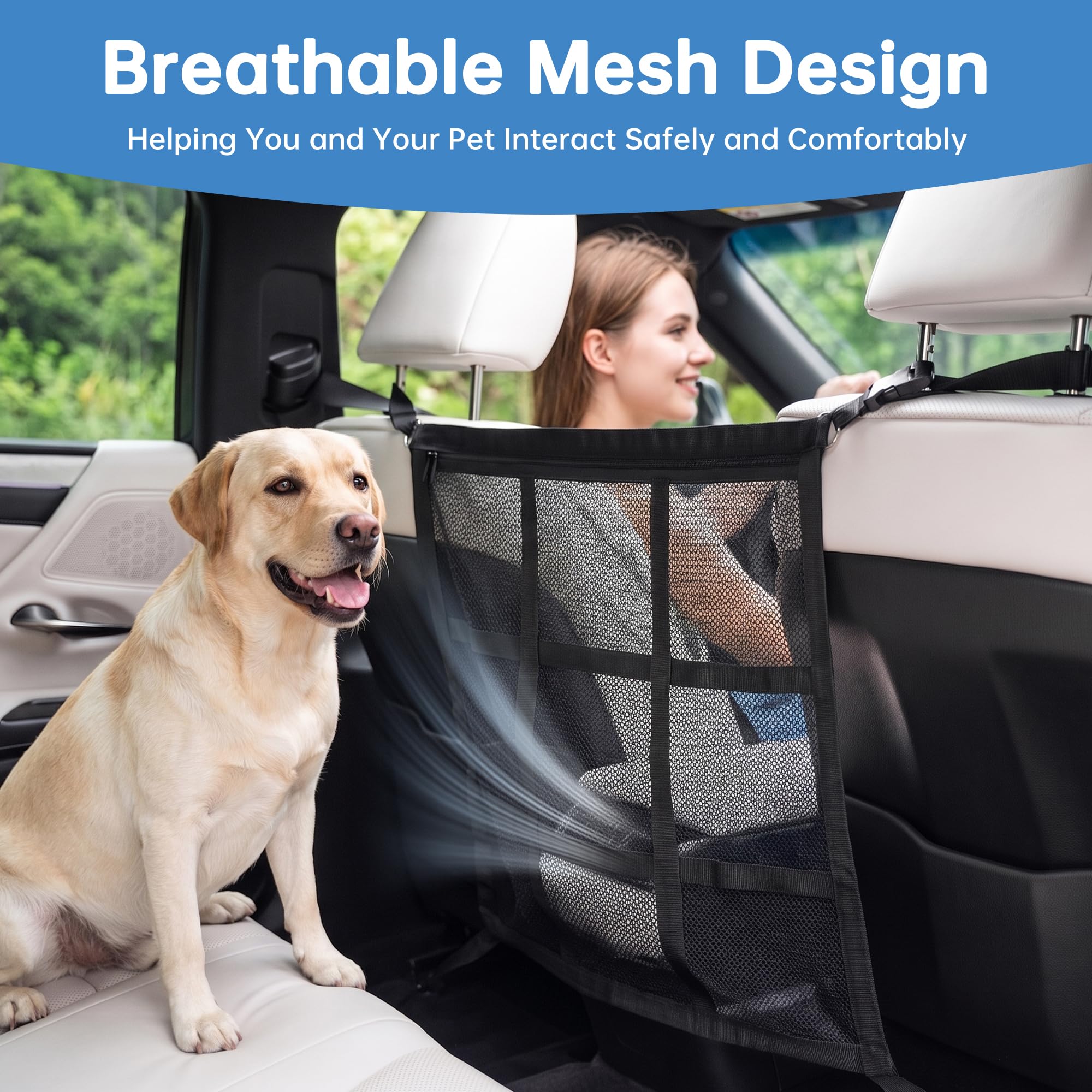 Dog Car Barrier For Sedans SUVs Trucks, Double-Layer Mesh, Easy Install photo 5