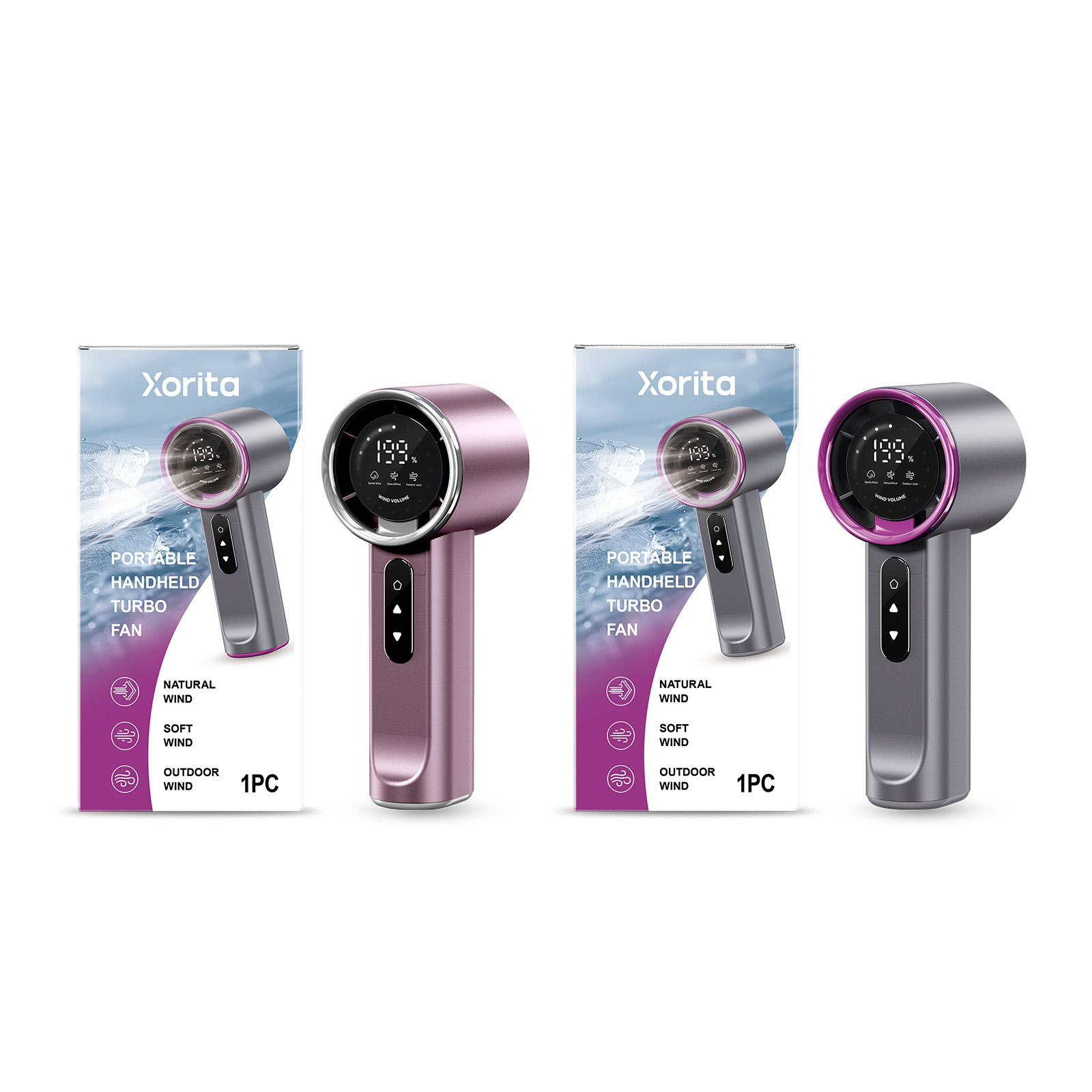 High-speed Handheld Fan Purple photo 2