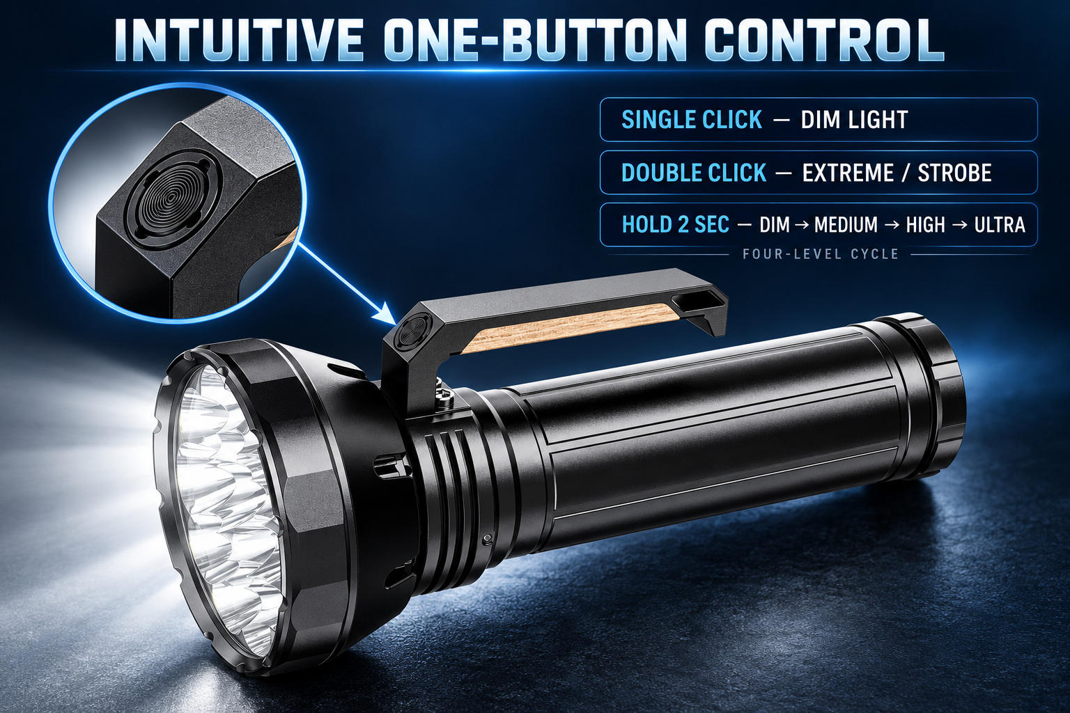 Solar Powered Rechargeable Type C LED Work Light 32000mAh W5220 2 38000LM Aluminum Alloy Flashlight photo 4
