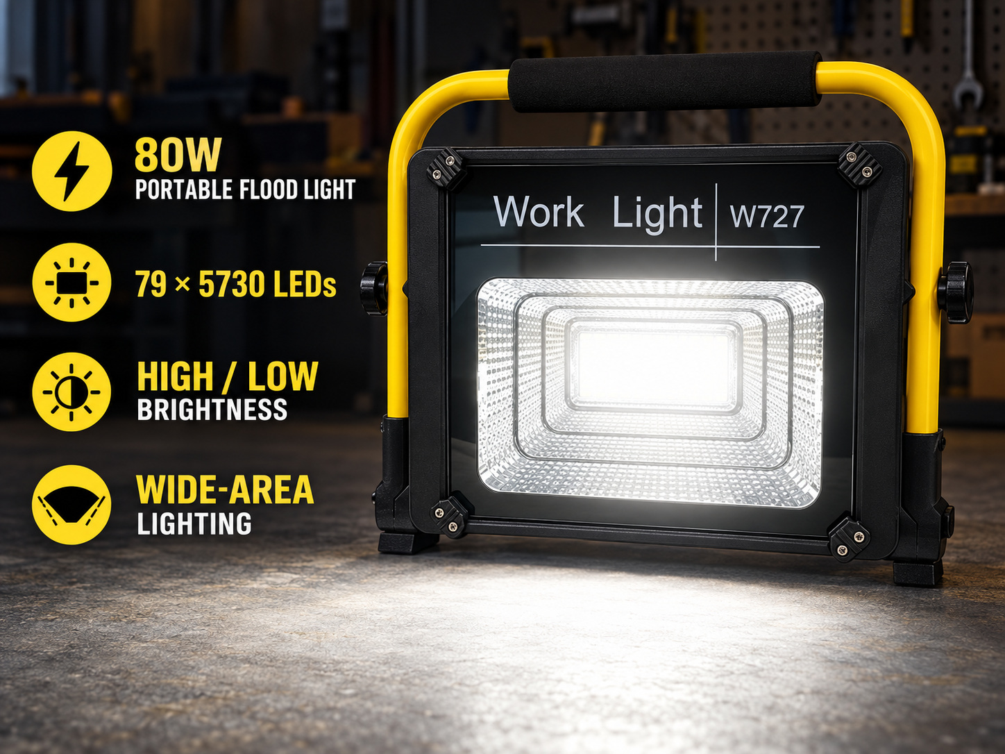 Solar Powered Rechargeable LED Work Light 80W 5000mAh For W727 Street Remote Control Battery Outdoor photo 4