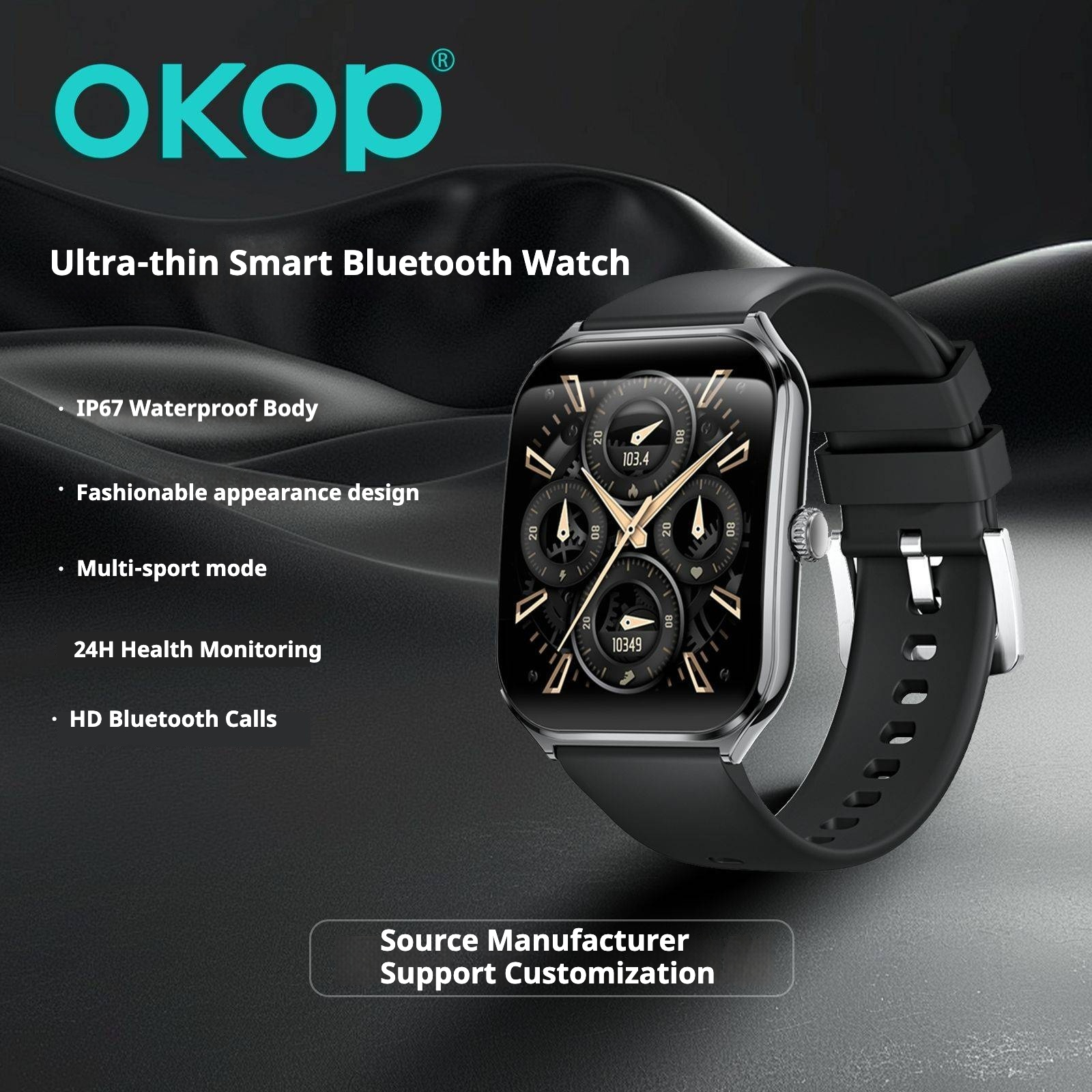 KP-S102 Best Selling Smartwatch Bluetooth Calling Blood Pressure Monitor Pedometer Curved Screen Narrow Bezel Waterproof Sports Watch In Stock photo 3