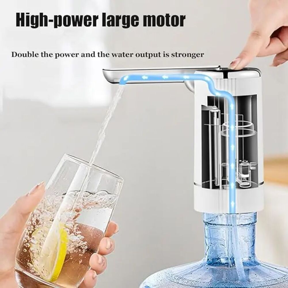 Electric Water Bottle Pump Foldable Automatic Water Dispenser Pump For 1-5 Gallon With Dosing, USB-C Rechargeable, Stainless Steel Sinker For Home Office Camping RV Bedside photo 4