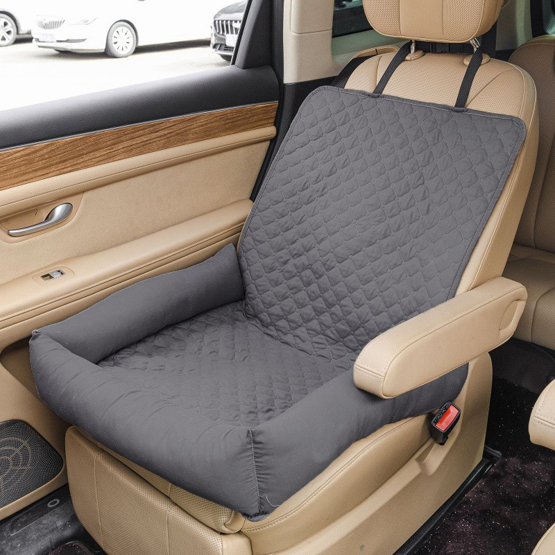 Dog Car Seat For Small Medium Dogs, Pet Front Seat Protector, Black Waterproof & Scratch-Proof Dog Car Seat Cover Booster Sofa, Non-Slip Portable Travel Safety Pet Carrier Bed For Car Truck SUV photo 2
